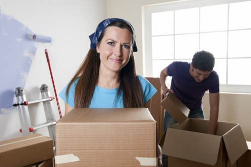Professional packing materials and labelled boxes prepared for a local Tooting move