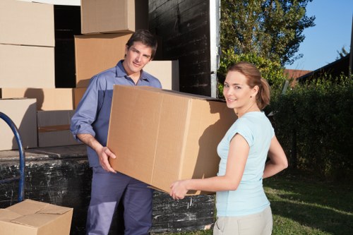 Packing and transporting business equipment during an office move